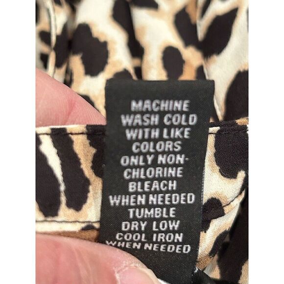 INC Animal Print V-Neck Lace Up Sleeveless Tank Top Women’s Large - Picture 4 of 4